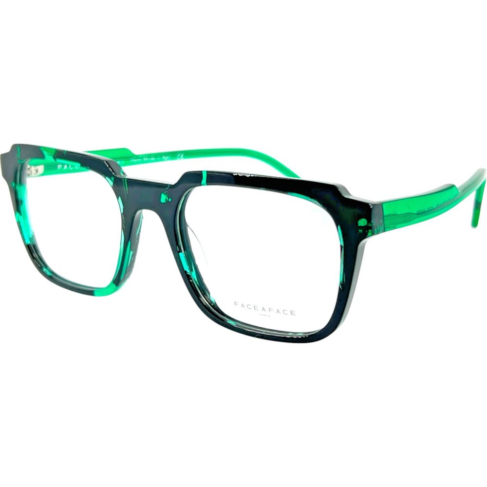 Face A Face Stamp 2 Unisex Eyeglass Frame 0427 Tort Black Green
